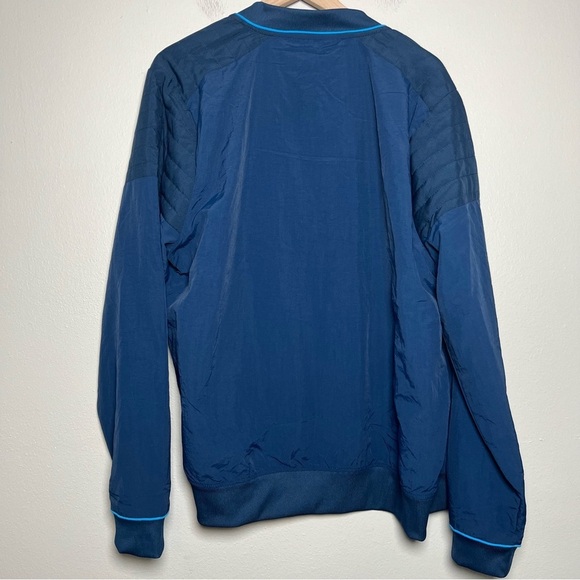 AT&T Employee Men Jacket Large Blue Windbreaker Uniform Full Zip Coat - Picture 11 of 12